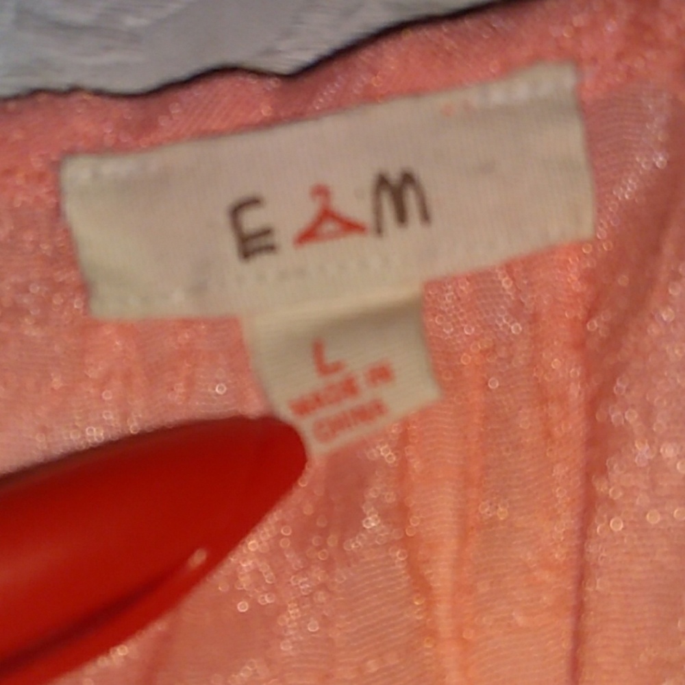 NWOT Anthologie E Hanger Peachy Pinkish Coral Summer Top - Picture 6 of 8
